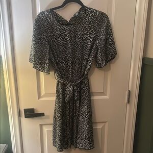 Elegant Black and White Patterned Dress